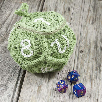 D12 Dice Bag Crochet Pattern by Rae Blackledge