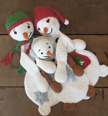 Melly Teddy Ragdoll Snowman MandMCrochetStore