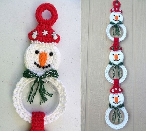Wall Hanger Snowman Crochet Pattern by PnJHandmades