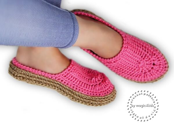 Women clogs with rope soles Crochet Pattern by Magic4kids