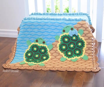 Bubbles, The Sea Turtle Crochet Blanket Pattern by Ira Rott Patterns