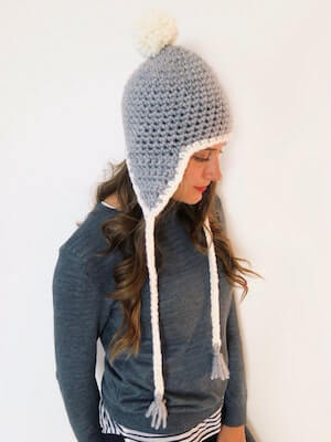 Burlington Crochet Ear Flap Hat Pattern by Two Of Wands Shop