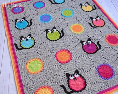 Crochet Cat Lover Blanket Pattern by The Hat And I