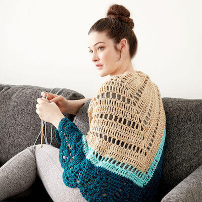 Crochet Comfort Shawl Pattern by Yarnspirations