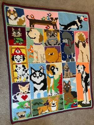 Crochet Dog Blanket Pattern by Ink And Stitches Art