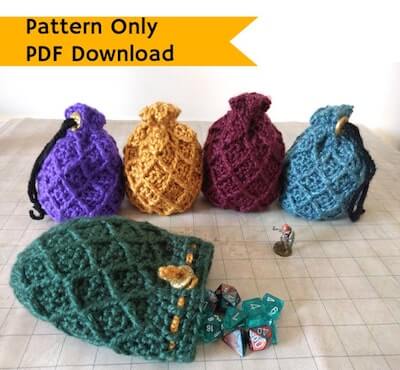 Dragon Egg Dice Bag Crochet Pattern by Kawawunga