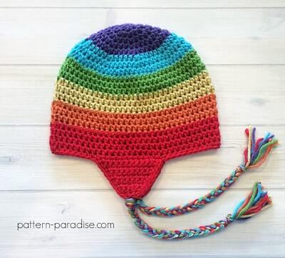 Easy Ear Flap Crochet Hat Pattern by The Pattern Paradise