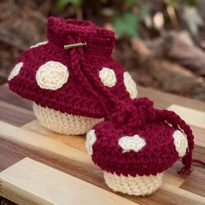 Mushroom Crochet Dice Bag Pattern by Craig's Cottage