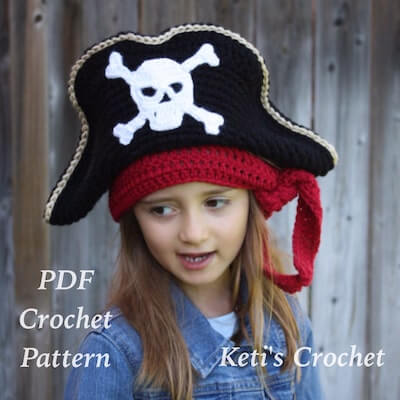Crochet Pirate Hat Pattern by Ketis Crochet
