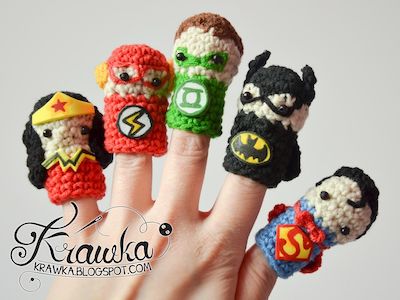 Crochet Superhero Finger Puppets Pattern by Krawka