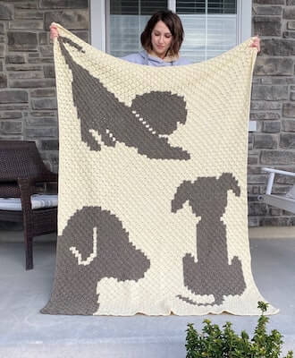 Draped In Dogs Afghan Crochet Pattern by Evelyn And Peter