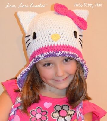 Crochet Hello Kitty Hat Pattern by Love Lori Crochet