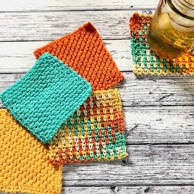 Linen Stitch Mug Rug Crochet Pattern by Madame Stitch Crochet