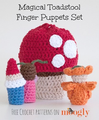 Magical Toadstool Finger Puppets Crochet Pattern by Moogly