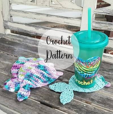 Mer-Mazing Mug Rug Crochet Pattern by Angel Bunny Creations