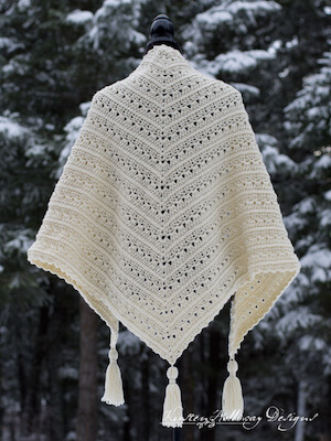 Primrose And Proper Easy Triangle Shawl Crochet Pattern by Kirsten Holloway Designs