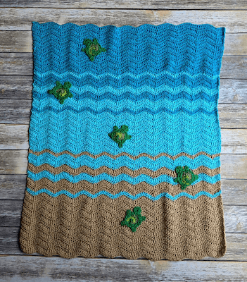 Sea Turtle Baby Blanket Crochet Pattern by The Green Lily Pad