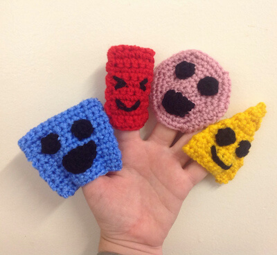 Shapes Finger Puppets Crochet Pattern by Selena Lazarus