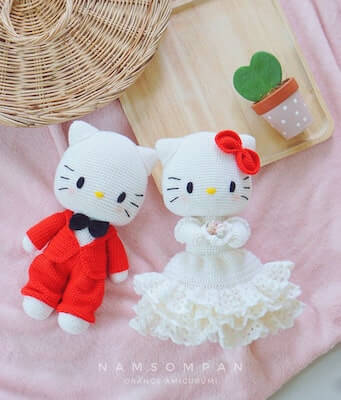 Wedding Hello Kitty Amigurumi Pattern by Namsompan