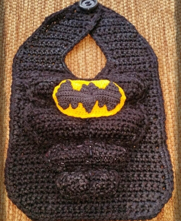 Baby Batman Bib Crochet Pattern by creeksendinc