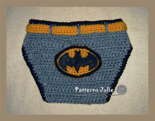 Baby Batman Diaper Cover Crochet Pattern by PatternsJolie