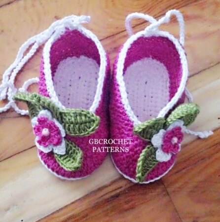 Baby Christening Crochet Shoe Pattern by GBCrochetPatterns