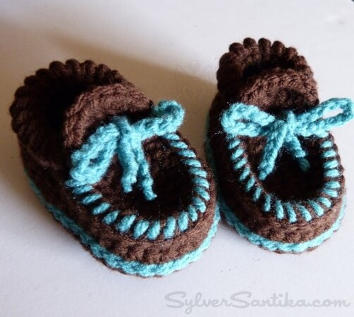 Baby Moccasin Booties Crochet Pattern by Sylver