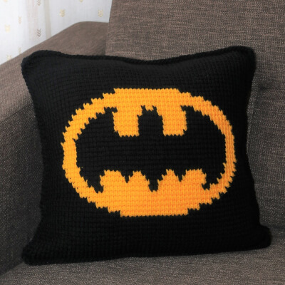 Batman Logo Pillow Crochet Pattern by PillowPatternsByJC