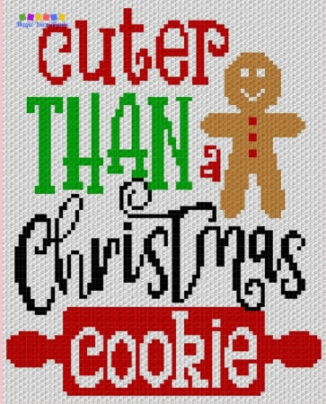 Christmas Crochet Blanket Gingerbread C2C Pattern by MagicYarnPixels
