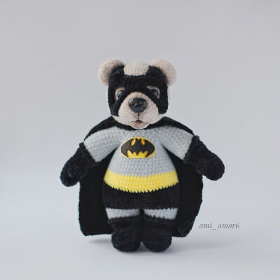 Crochet Batman Amigurumi Bear Pattern by AmiAmor6