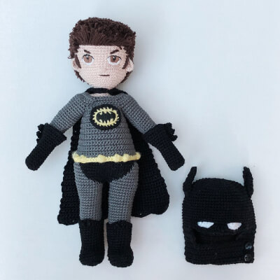 Crochet Batman Amigurumi Boy Doll Pattern by LittleBeauMouse