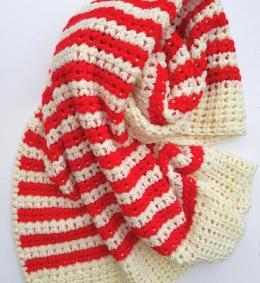 Crochet Candy Cane Blanket Pattern by Nancysaid