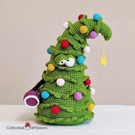 Crochet Christmas Tree Doorstop Tutorial by Cottontailandwhisker