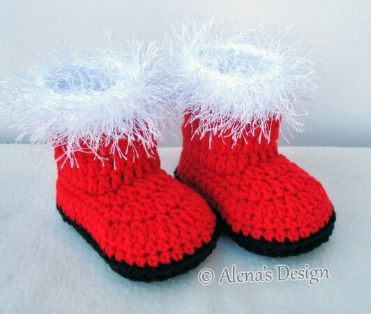 Crochet Toddler Santa Boot Pattern by AlenasDesign