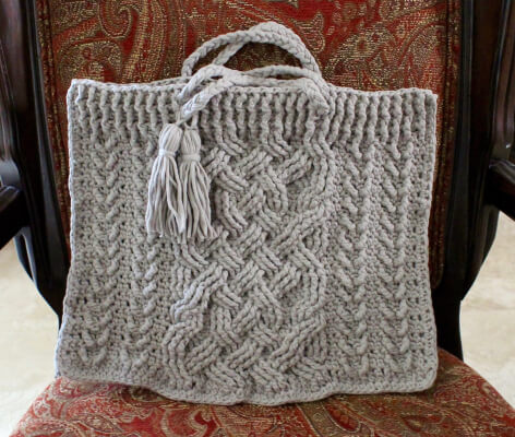 Dover Cable Bag Laptop Case Crochet Pattern