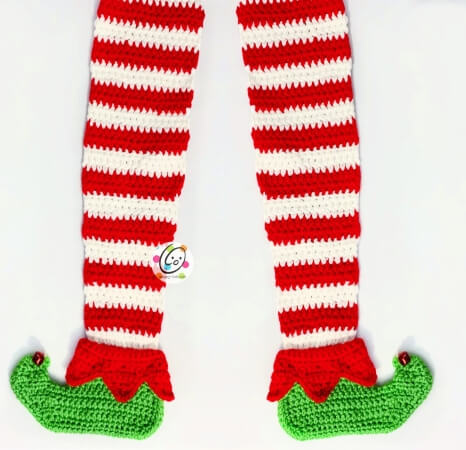 Elf Legs Scarf Crochet Pattern by HeidiYatesPatterns