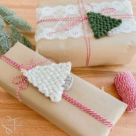 Flat Christmas Trees Crochet Pattern by StitchingTog