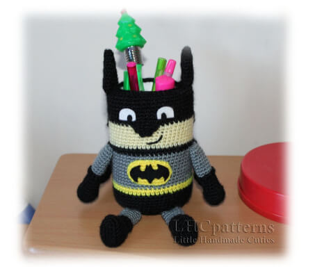 Pencil Holder Batman Crochet Pattern by LHCpatterns