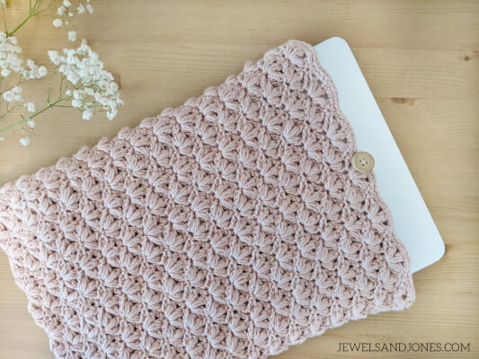 The Lotus Laptop Case Crochet Pattern by Jewels and Jones