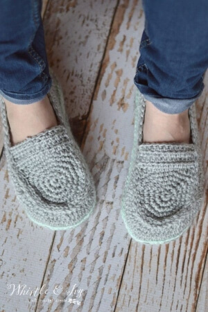 Women’s Crochet Loafer Slippers from Whistle & Joy