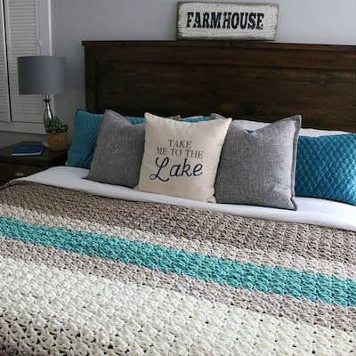 Bulky King/Queen Size Blanket Crochet Pattern by MJ's Off The Hook Designs