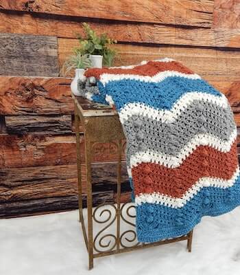 Chevron Pattern Crochet Puff Blanket by Crafting Friends Design