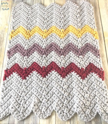 Chunky Crochet Chevron Blanket Pattern by Christa Co Design