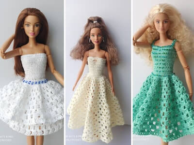 crochet barbie doll dress patterns easy clothes pattern