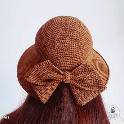 Crochet Bow Bucket Hat Pattern by Uyuy Crochet