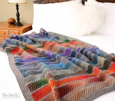 Crochet Chevron Throw Blanket Pattern by The Hat And I