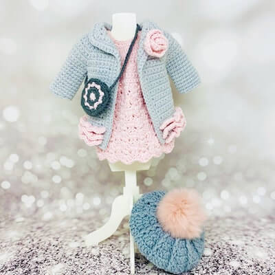 Crochet Doll Dress Pattern by Fluffy Tummy