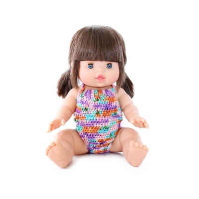 Crochet Doll Halter Playsuit Pattern by Little Abbee