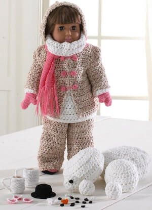 Crochet Doll Winter Clothes Pattern by Maggie's Crochet