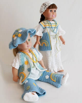 Crochet Hippie Doll Clothes Pattern by Maggie's Crochet